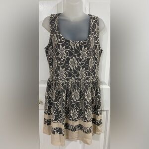 Black and Tan Sleeveless Dress